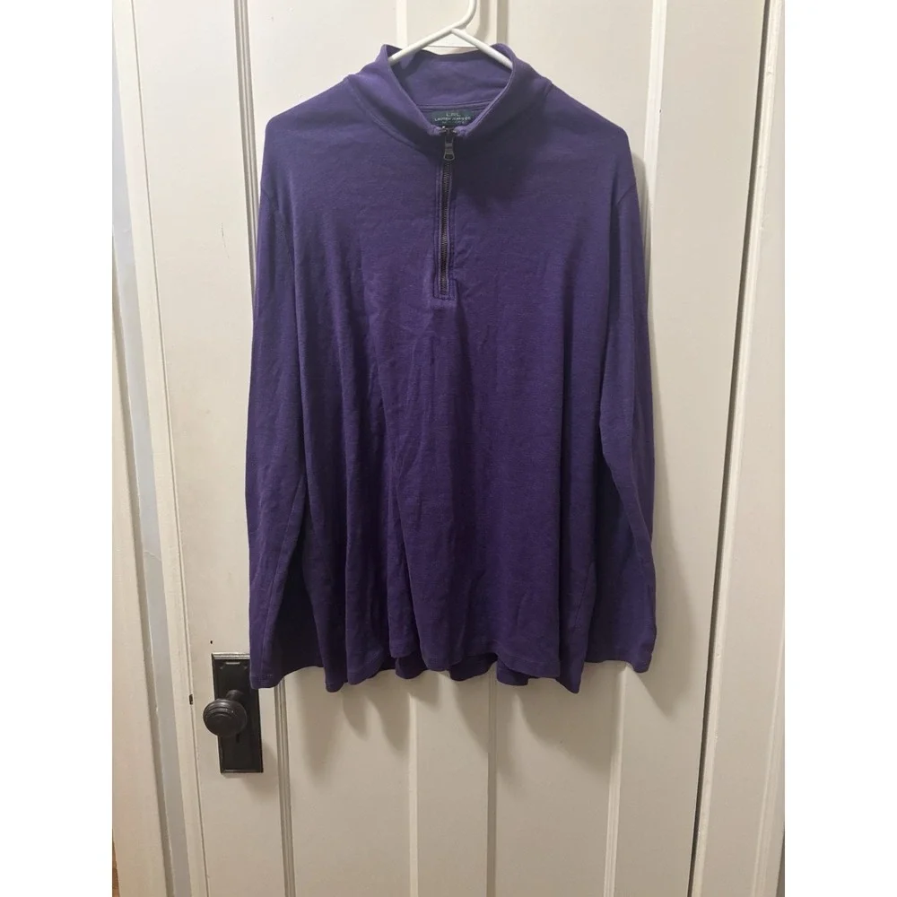 Lauren‎ Ralph Lauren Quarter Zip Pullover Women's 3X Purple Lightweight